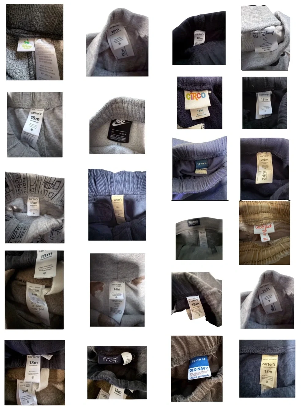 27-Piece Toddler Boys Pants Lot | Mostly 18 Months | Mixed Brands | Nike & More